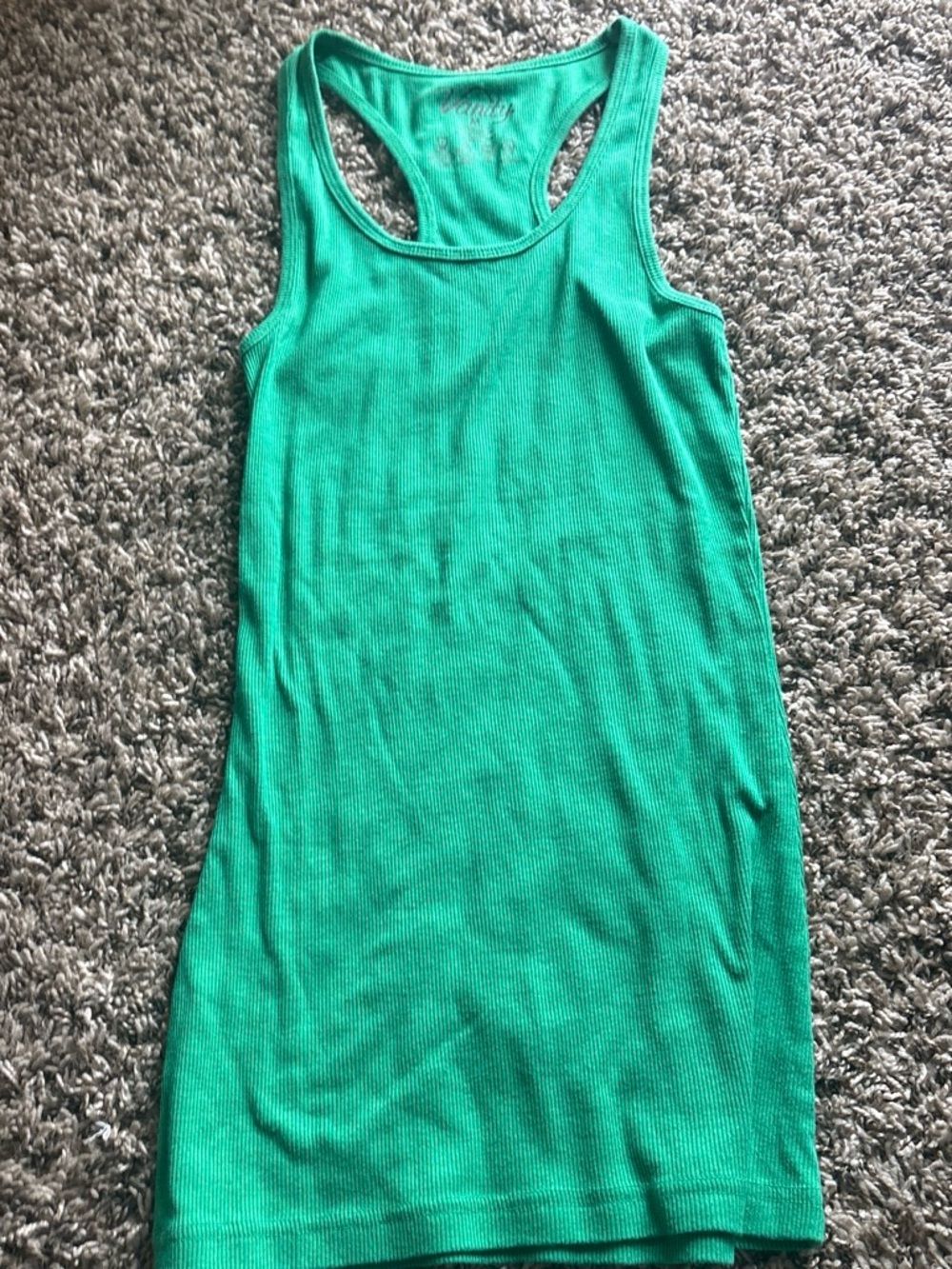 Vanity Green Ribbed Racerback Tank